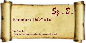 Szemere Dávid névjegykártya