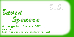 david szemere business card